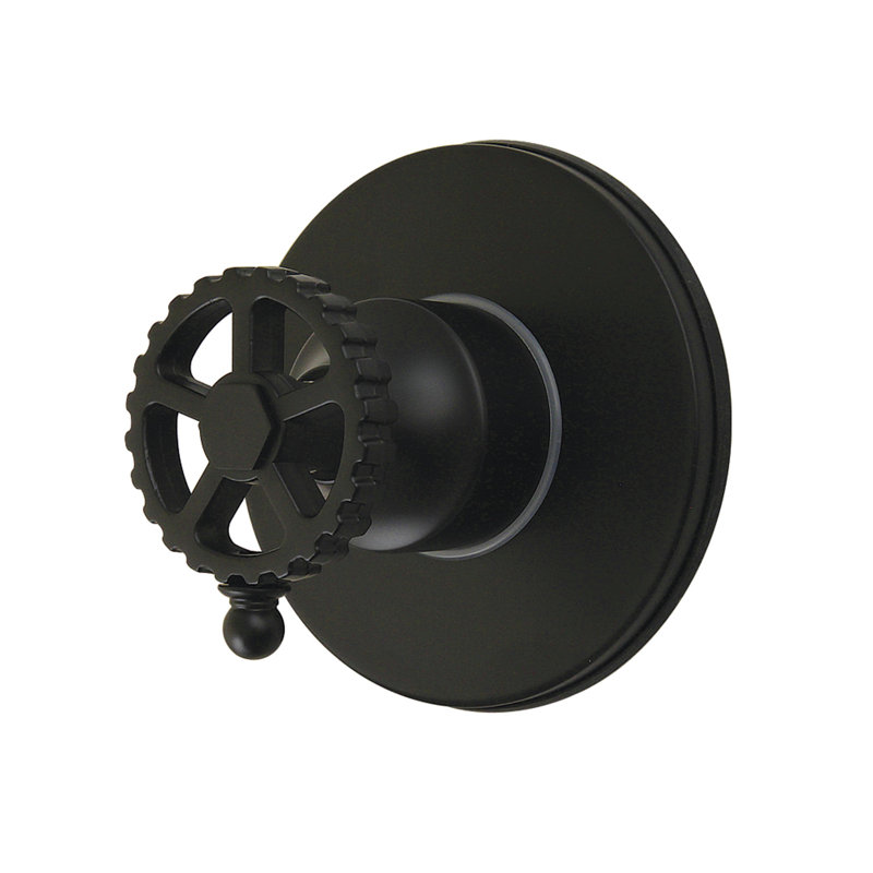 Kingston Brass Fuller Single-Handle Wall Mount Six-Way Diverter Valve with Trim Kit, Matte Black