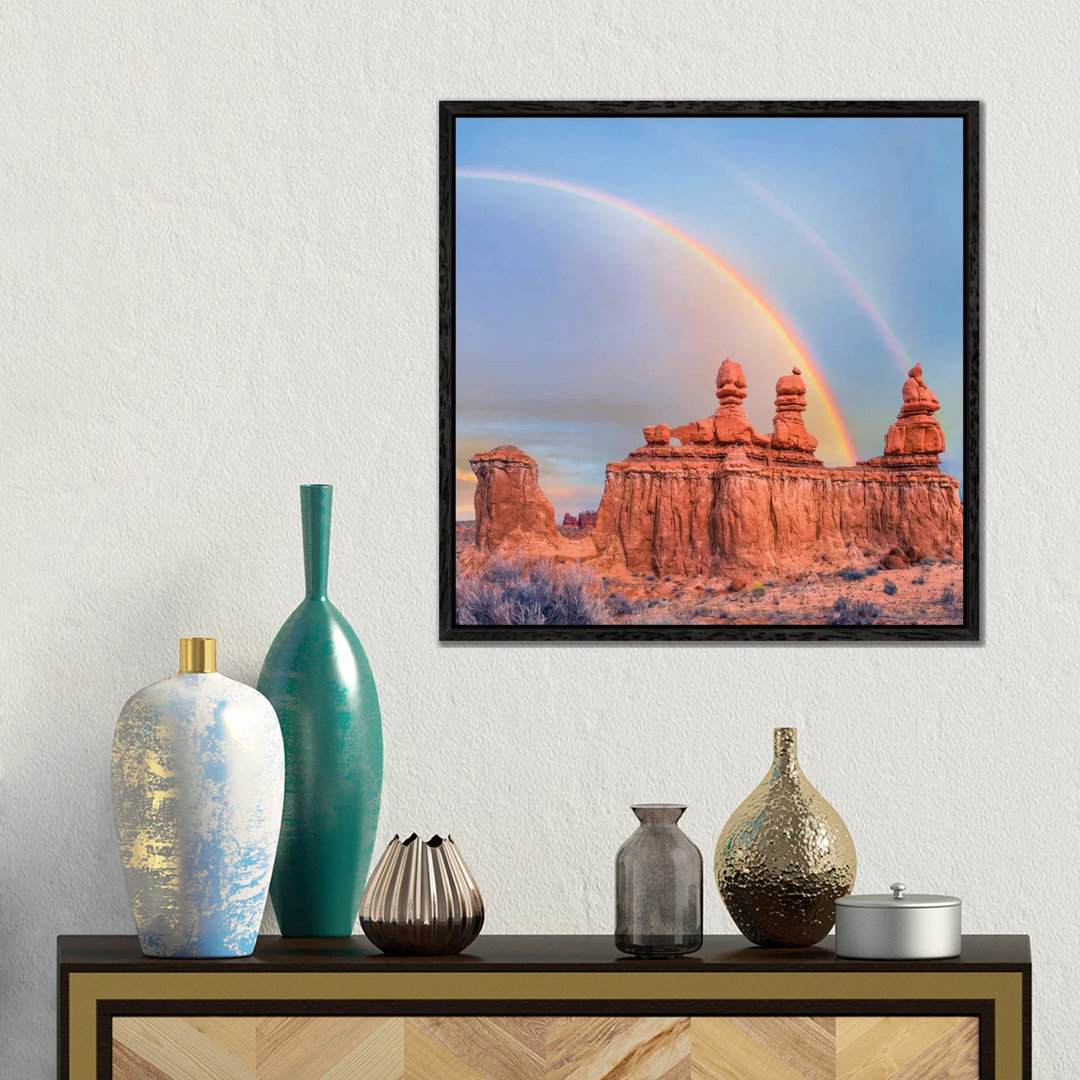 Rainbow Over Rock Formation Called The Three Judges, Goblin Valley State Park, Utah von Tim Fitzharris - Gallery-Wrapped...