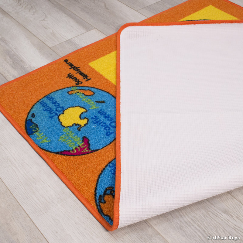 Rectangular Abstract Nylon Rug, Rectangle 3'3" x 4'10"