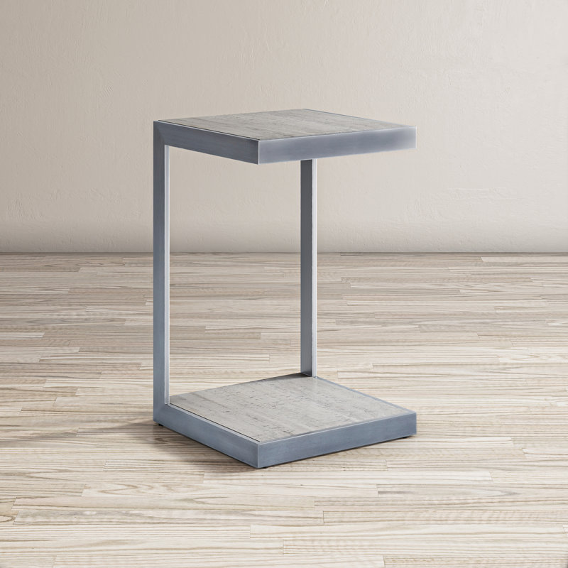 Rabilero Solid Wood Tray Top End Table, Light Gray