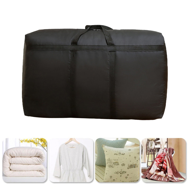  Large Storage Bags, Heavy Duty Closet Organizers and Storage, Foldable Storage Containers for Blanket, Comforter, Pillow, Bedding, Black