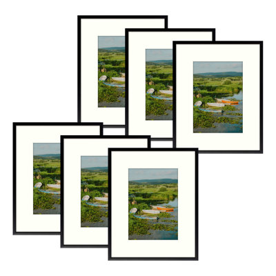 Ensemble de cadres photo en métal avec passe-partout - Basics by Wayfair ™