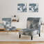 Fauteuil de chambre moderne rembourré en velours Brechta Vibrant Curve Design II-88109621