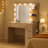 36" Natural Makeup Vanity With Charging Station, 4 Drawers, 3 Shelves and Glass Top-441914122