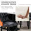 Ensemble de 4 chaises de salle à manger rembourrées en cuir et tissu noir / orange-2134824697-2134824454
