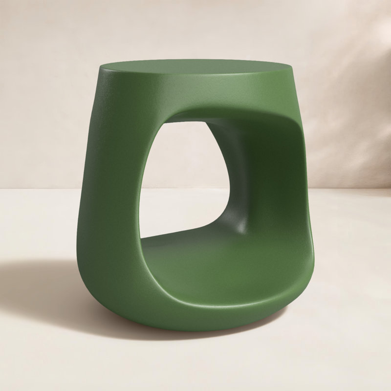 Owens Concrete Outdoor Side Table, Moss Green