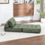 Canapé-lit pliant, canapé-lit convertible avec matelas pliable avec coussin de dossier, support de canapé-lit pliant portatif pour salon, chambre à coucher, vert, simple