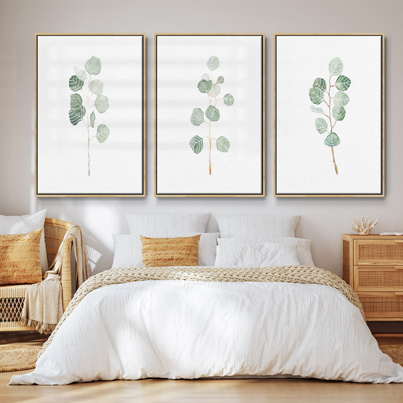 Douce branche d'eucalyptus doux 3 pièces, H 36 po x l 72 po, Naturel
