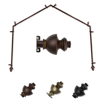 Andreasen 4-Sided Bay Window Single Curtain Rod