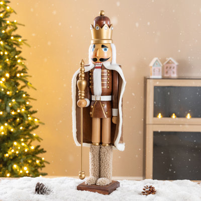 24"H Wooden Christmas Brown King Nutcracker