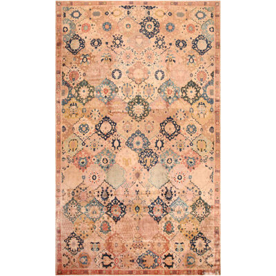 One-of-a-Kind Rectangle 14'9" X 24'6" 1900s Wool Area Rug in Brown/Beige/Blue