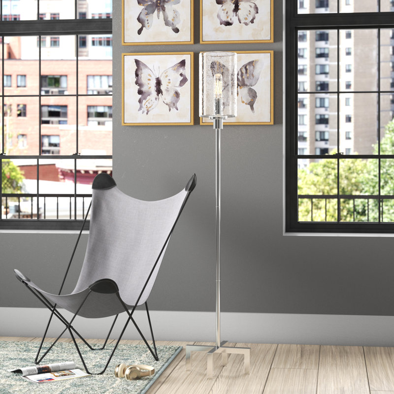 Lampe sur pied de 66 po Panos, Argent
