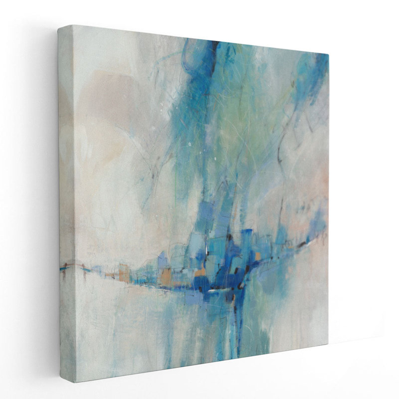 «Blue Stone Abstract II», reproduction d'art sur toile, H 12 po x l 12 po