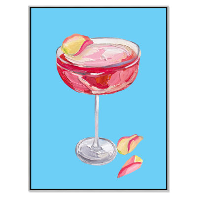 Sparkling Rose Gin Cocktail Print by Straker