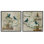 Spring Bluebirds Menagerie, ensemble de 2 giclées encadrées, design par Elaine Vollherbst