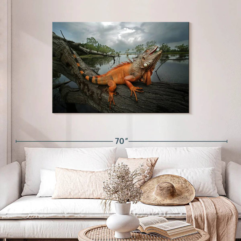 Brampt Orange Iguana, 30" H x 45" W