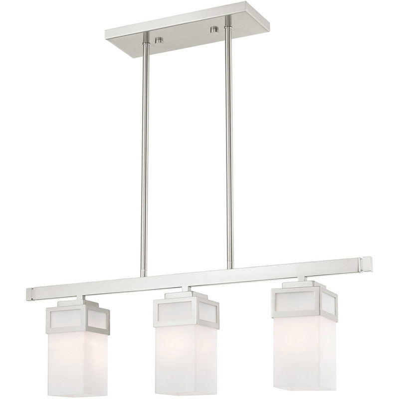 Lustre classique à 3 lumières avec détails en cristal Bakary