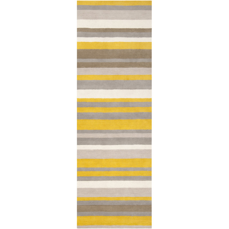Wool Striped Indoor Rug, Runner 2'6" x 8'
