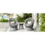 Fauteuil argenté gris avec base en fer, polyvalent pour l'intérieur et l'extérieur Hauteur, intérieur spacieux