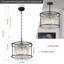Lustre moderne en cristal noir avec hauteur réglable, luminaire suspendu tambour réglable pour salle à manger, îlot de cuisine, salon, entrée et couloir