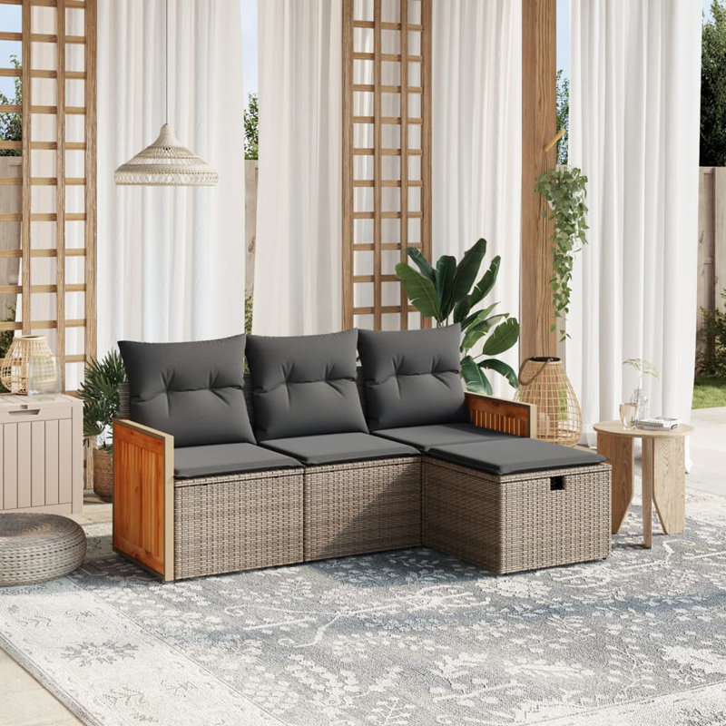Ensemble de canapé modulaire en rotin PE 4 pièces Vidaxl