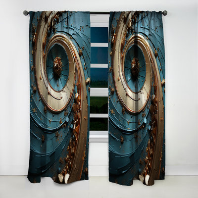 Rutha - Spirals Curtain - Blackout Abstract Curtain - 1 Panels