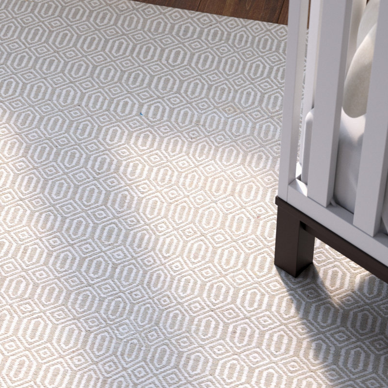 Tapis beige tissé à la main, Rectangle 5 pi x 8 pi