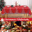 Waterproof Washable Christmas Tablecloth with Xmas Tree Pattern | Durable Polyester Cover for Dining Room, Kitchen & Holiday Parties-889802335