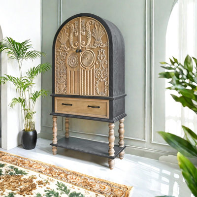 French style retro carved bookcase