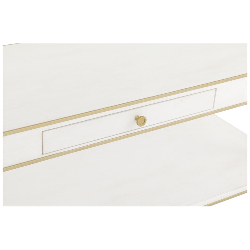 Camille Console Table, Linen/Antique Gold