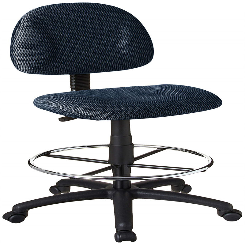 Johnpeter Swivel Upholstered Adjustable Height Counter Stool with Metal Frame, Blue