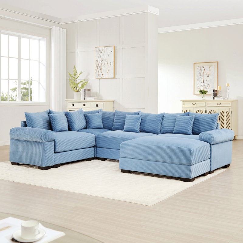 Canapé modulaire rembourré modulaire pour la chambre à coucher du salon, Bleu