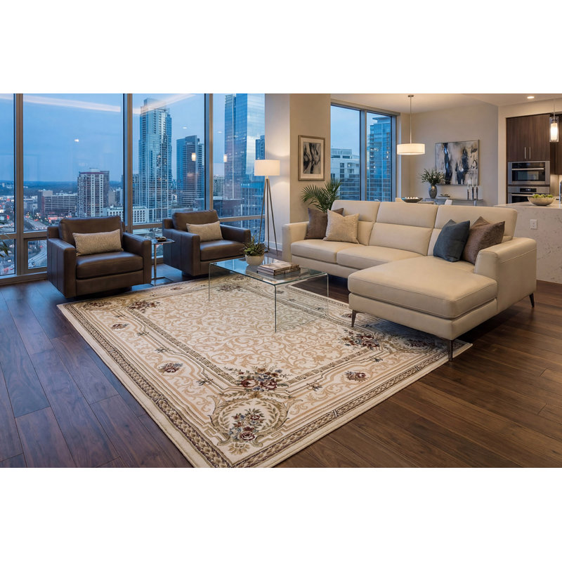 Tapis ivoire Attell, Rectangle 9 pi 2 po x 12 pi 10 po