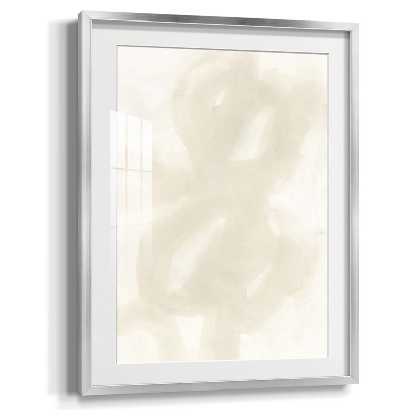 Silencieux II, Blanc, Papier avec cadre argenté