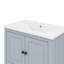 Lavabo de meuble-lavabo moderne en céramique 30 po avec tablette ouverte et tablette de porte