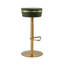 Upholstered Adjustable Height Counter Stool with Metal Frame-1147217246