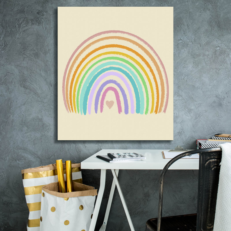  «Rainbow With Heart» par Club Daydream, art mural sur toile, 26 po x 30 po, H 30 po x l 26 po