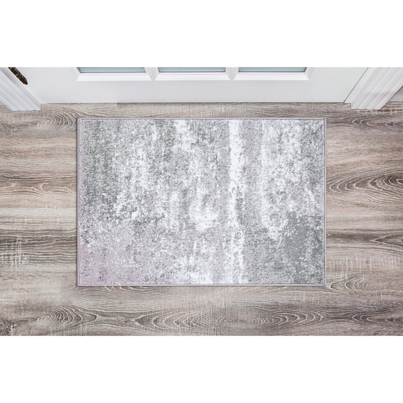 Tapis gris foncé / blanc Willington, Rectangle de 2 pi x 3 pi