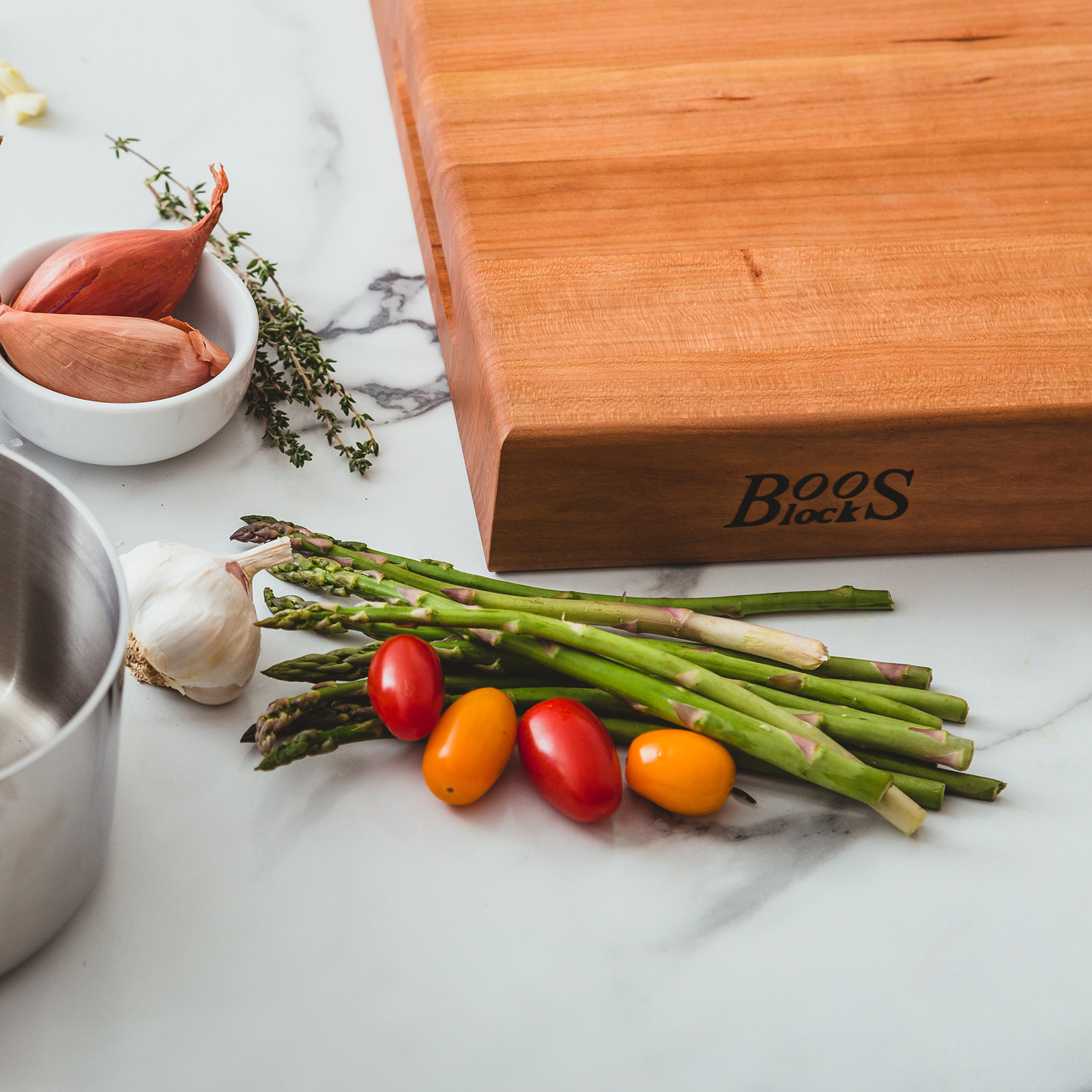 John Boos Edge Grain Reversible Cutting Board, 18" L x 12" W x 2.25" D, Cherry