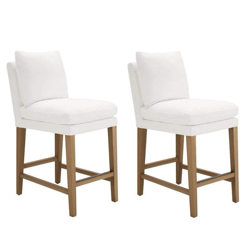  Brinley Upholstered Counter Stools (Set of 2), Prestige Pearl/Tweed