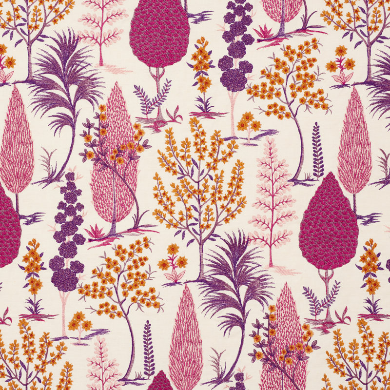 Pandora Embroidery Fabric, Aubergine