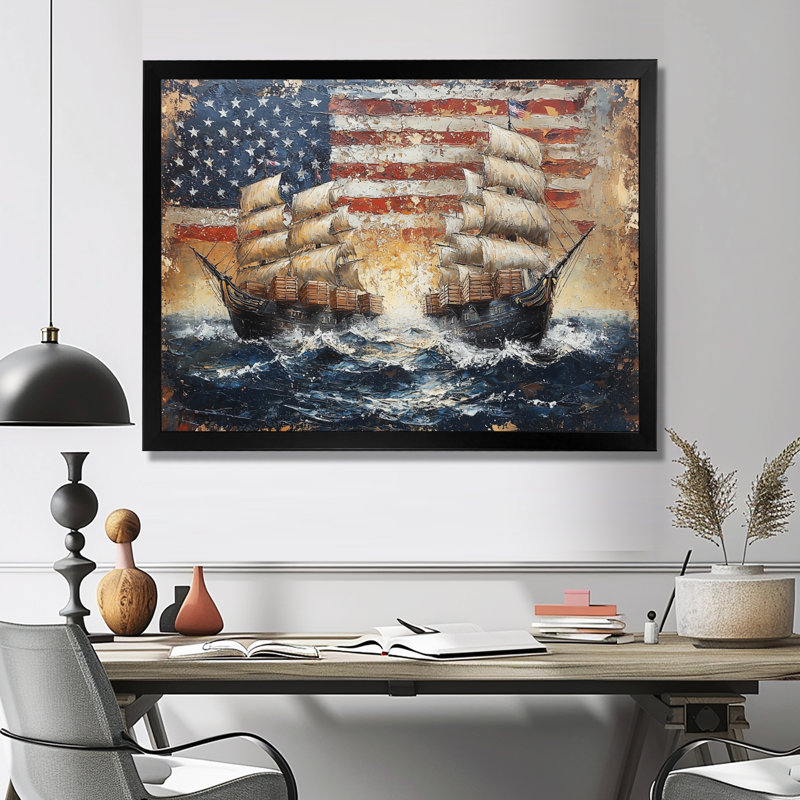 Art mural «Alyca - USA Patriotist», Reproduction encadrée d'une seule photo sans pass, Noir, H 12 po x l 20 po