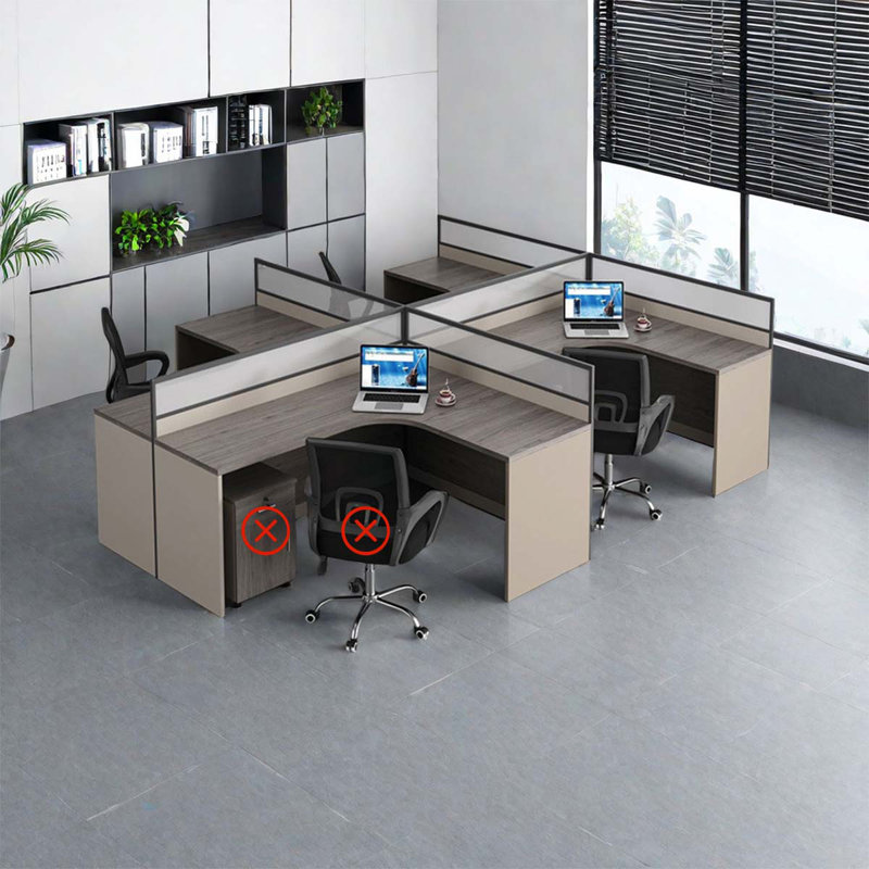 Executive desk Multiple desk Partition Desk, 43.3" H x 110.24" W x 94.49" D