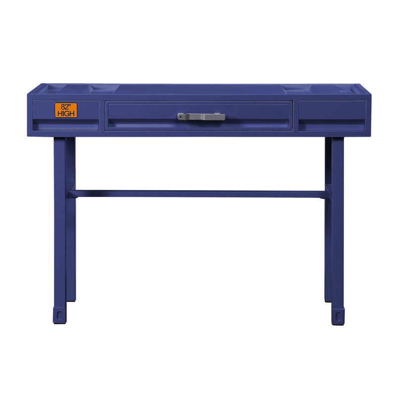 Bureau d'écriture bleu avec 1 tiroir