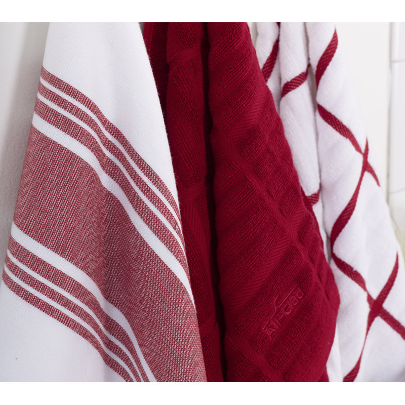 Dual Striped Tea Towel, Chili