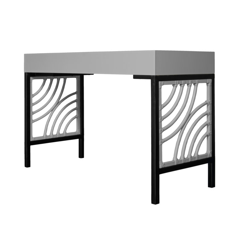 Swirl Writing Desk, Light Gray