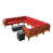 Structure en teck / coussin rouge est en rupture de stock