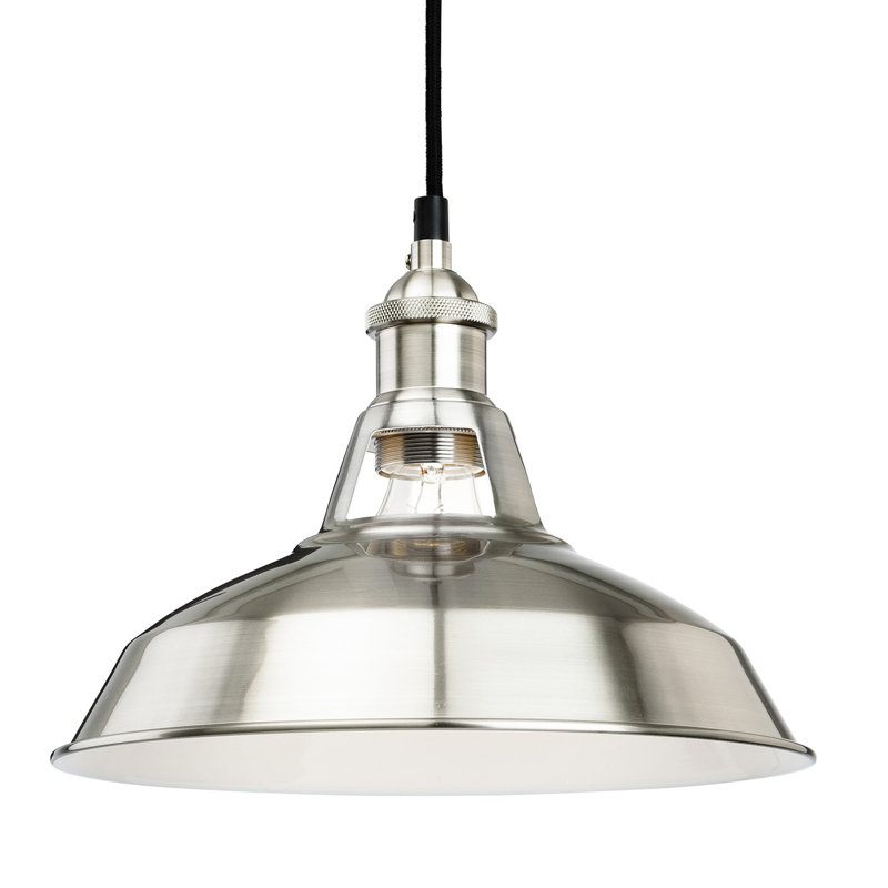 Albany 1 - Light Dome Pendant, Brushed Steel