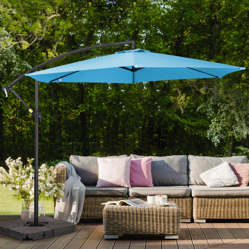 Parasol en porte-à-faux 120 po Ersheen, Bleu ciel