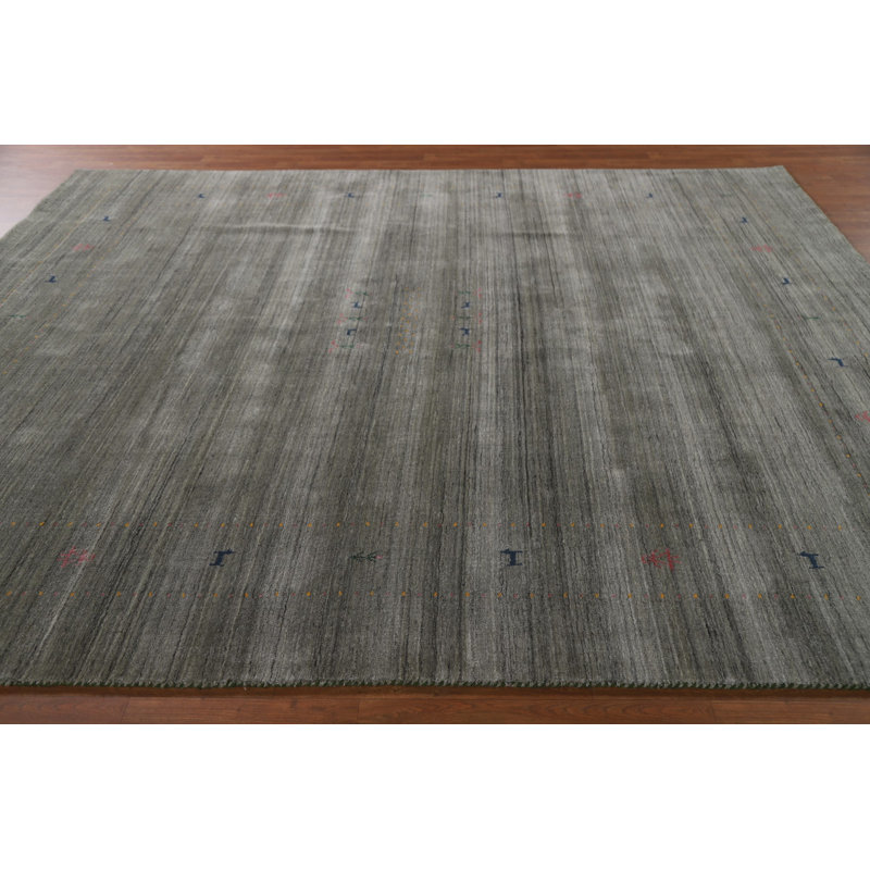 Tapis gris / vert / gris Gabbeh